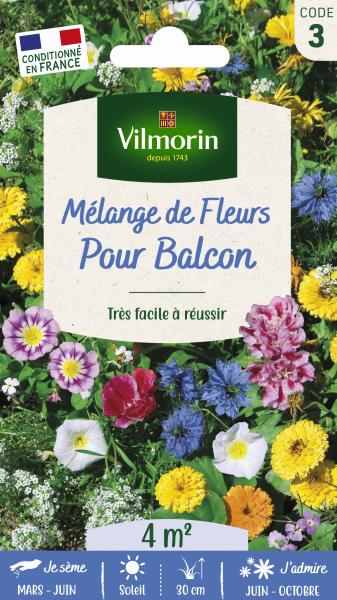 Mélanges de fleurs - Fleurs Annuelles pour Balcons - 4 m² - Mélange de fleurs - face recto
